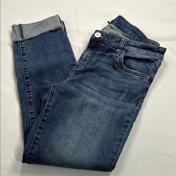 Kut from the Kloth Blue Boyfriend Jeans with Rolled Hems - Picture 2 of 8